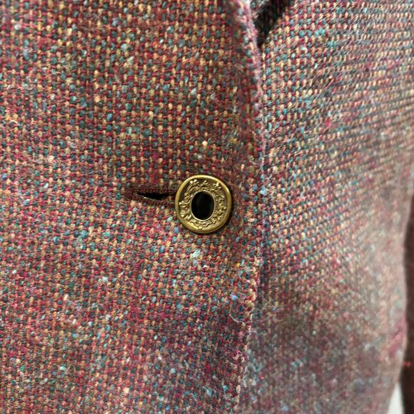 Vintage Courtenay women's wool blazer burgundy and maroon tweed, women’s size 10 - Picture 7 of 11